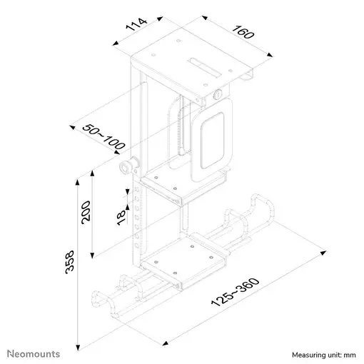 Neomounts CPU-D075BLACK/LK Soporte para CPU - bloqueable - máx 10 kg - universal