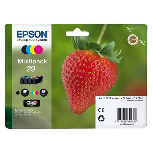 Epson Strawberry Multipack 4-colours 29 Claria Home Ink Epson Strawberry Multipack 4-colours 29 Claria Home Ink