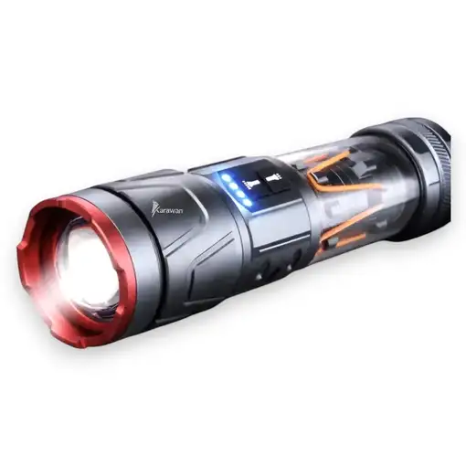 Linterna Multifuncional Karawan para Camping con Luz LED y USB Tipo C Negra Linterna Multifuncional Karawan para Camping con Luz LED y USB Tipo C Negra