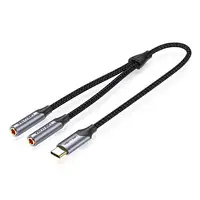 Vention BGNHY cable de audio 2 x 3.5mm USB Tipo C Negro Vention BGNHY cable de audio 2 x 3.5mm USB Tipo C Negro