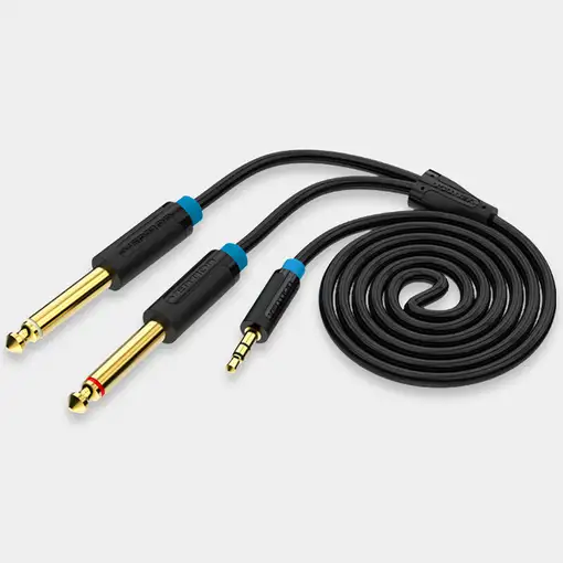 Vention BACBJ cable de audio 5 m 3,5mm 2 x 6,35mm Negro