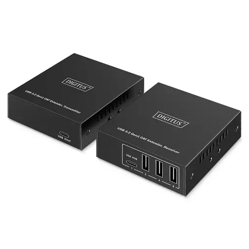 Digitus Extensor USB 3.2 Gen1 CAT, 5 Gbps, 4 puertos: 3x USB-A / 1x USB-C, 100m Digitus Extensor USB 3.2 Gen1 CAT, 5 Gbps, 4 puertos: 3x USB-A / 1x USB-C, 100m