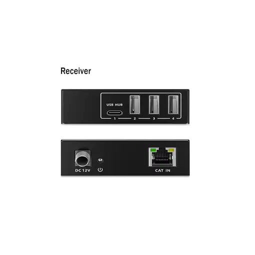 Digitus Extensor USB 3.2 Gen1 CAT, 5 Gbps, 4 puertos: 3x USB-A / 1x USB-C, 100m