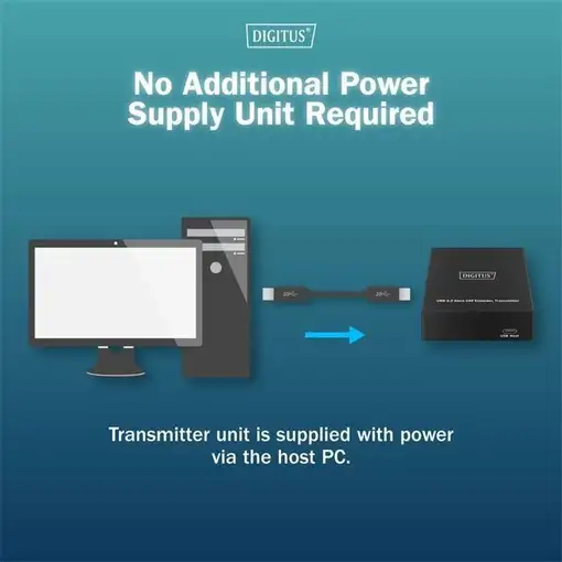 Digitus Extensor USB 3.2 Gen1 CAT, 5 Gbps, 4 puertos: 3x USB-A / 1x USB-C, 100m