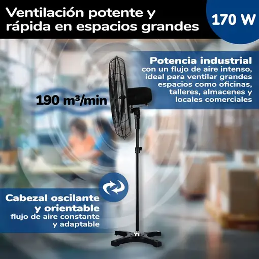 Ventilador de pie VIS680  60 cm HJM