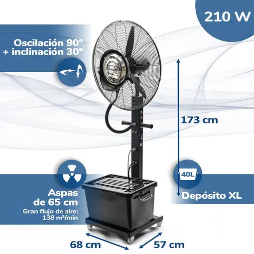 Ventilador nebulizador ext VIT990  65cm 210W HJM