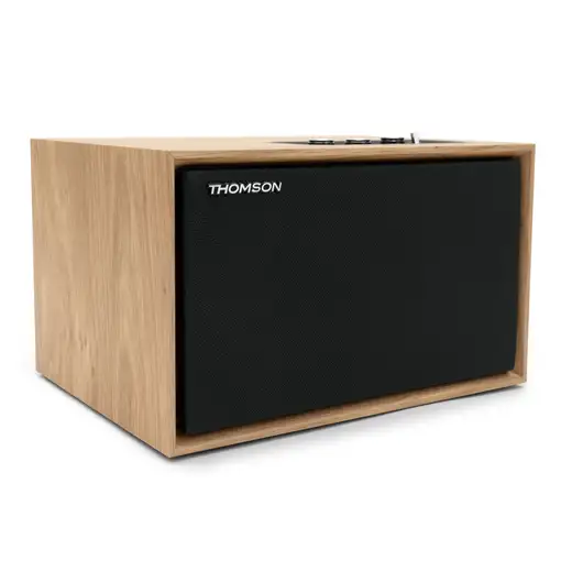 Altavoz Bluetooth 5.3, 50W, AUX 3.5mm, ajustes graves/agudos, madera Thomson W302 Altavoz Bluetooth 5.3, 50W, AUX 3.5mm, ajustes graves/agudos, madera Thomson W302