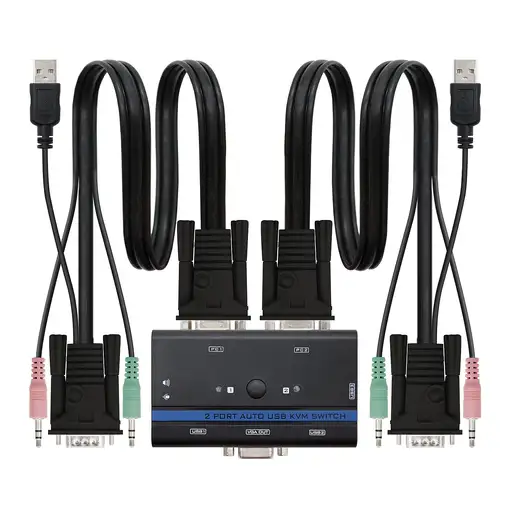 Nanocable KVM SWITCH VGA USB 1U-2PC+CABLE