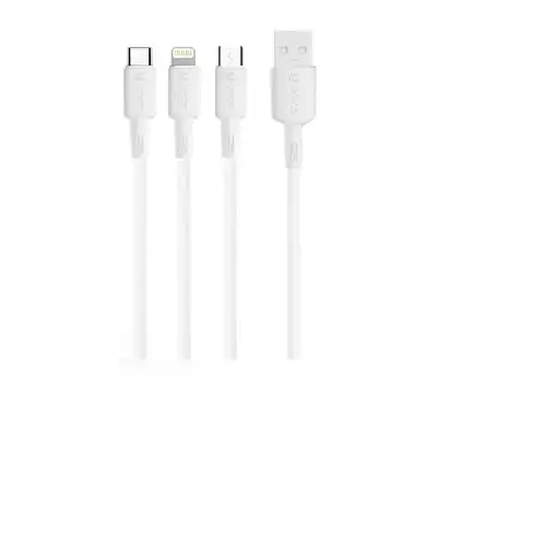 UNICO CB1429 cable USB 1,2 m USB A USB C/Micro USB-A/Lightning Blanco
