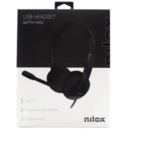 Nilox Auriculares estéreo USB 2.0 con micrófono