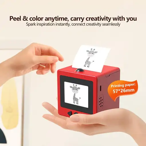 Mini Impresora Térmica Klack AI Printer Bluetooth WiFi Recargable Roja