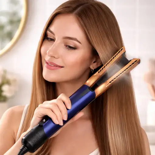 Plancha secador Klack 2 en 1 con iones negativos Azul