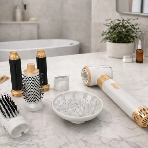 Secador moldeador Klack 7 en 1 efecto Coanda Blanco