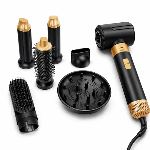 Secador moldeador Klack 7 en 1 efecto Coanda Negro