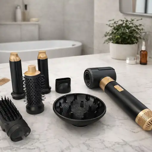 Secador moldeador Klack 7 en 1 efecto Coanda Negro