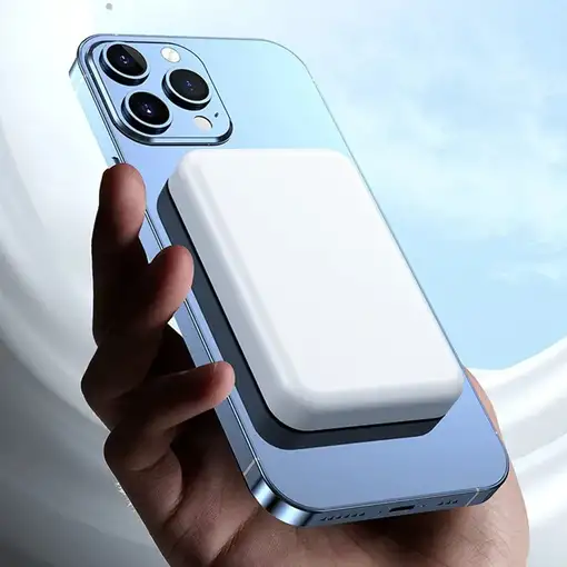 Batería magnética Klack 10000mAh 15W compatible con iPhone y Android Blanca