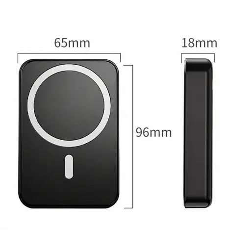 Batería magnética Klack 10000mAh 15W compatible con iPhone y Android Negra
