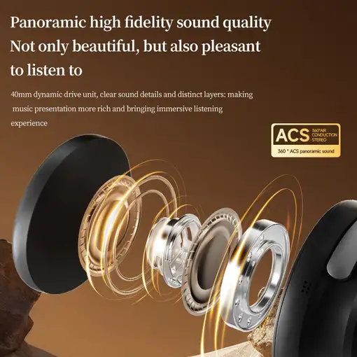 Auriculares Klack BASS100 ANC Bluetooth 5.4 HiFi 360° Negro
