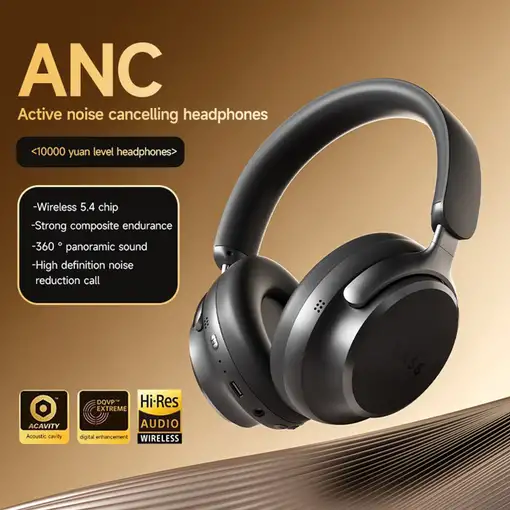 Auriculares Klack BASS100 ANC Bluetooth 5.4 HiFi 360° Rosa