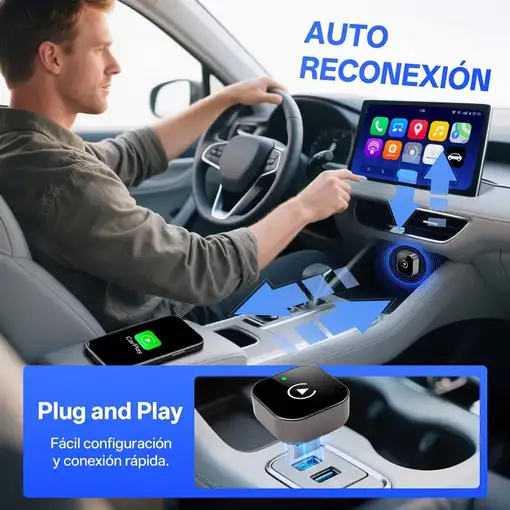 Adaptador inalámbrico Klack CarPlay y Android Auto Bluetooth 5.0