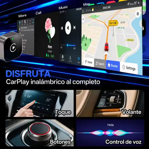 Adaptador inalámbrico Klack CarPlay y Android Auto Bluetooth 5.0