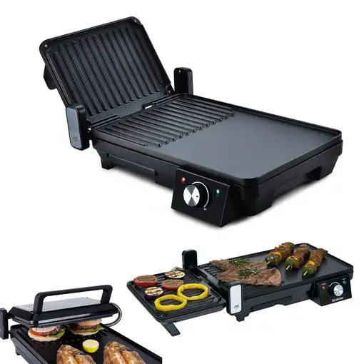 Parrilla multifunción Klack 2 en 1 grill y plancha 2000W apertura 180° Parrilla multifunción Klack 2 en 1 grill y plancha 2000W apertura 180°