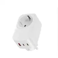 Adaptador Schuko Klack con 3 USB, 3680W, protección 1050J Adaptador Schuko Klack con 3 USB, 3680W, protección 1050J