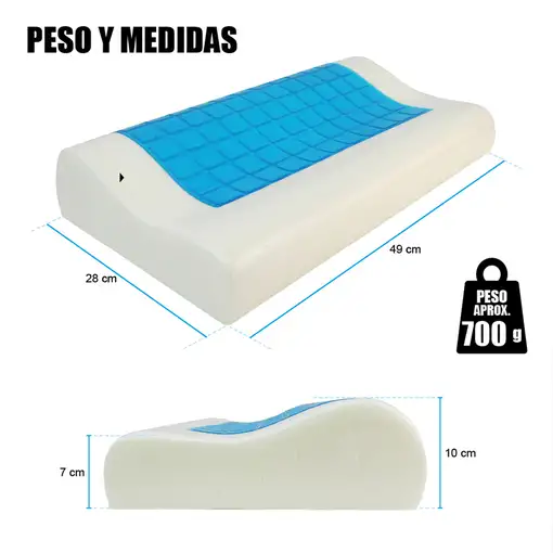 Almohada Viscoelástica Klack con Gel Refrescante y Efecto Memoria