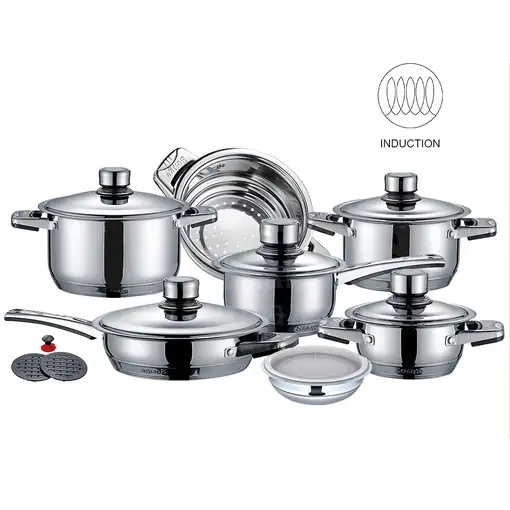 Batería de Cocina Klack 16 Piezas Acero Inoxidable Inducción