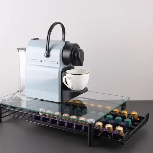 Soporte Cafetera Klack con Cajón para 60 Cápsulas Nespresso