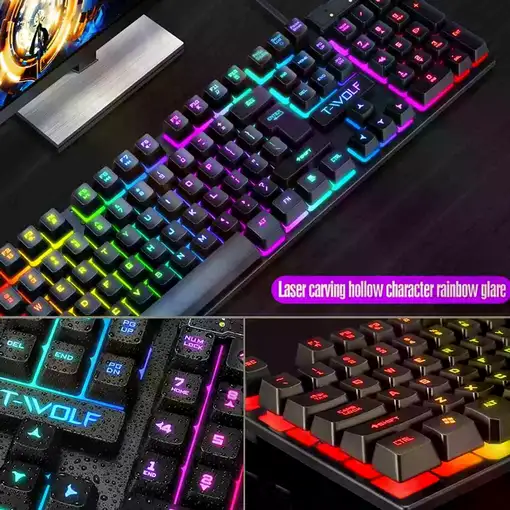Teclado Gaming Klack con Cable USB y Retroiluminación LED