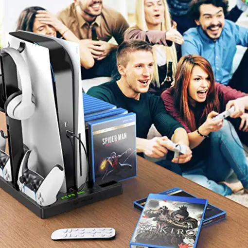 Base Refrigeración Klack para PS5 con Cargador y Soporte Auriculares