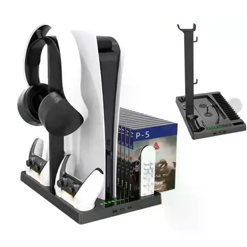 Base Refrigeración Klack para PS5 con Cargador y Soporte Auriculares