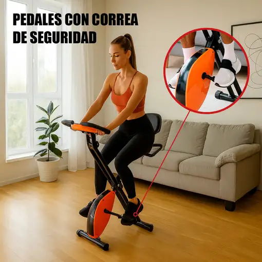Bicicleta Estática Klack con Respaldo Lumbar y LCD 8 Niveles