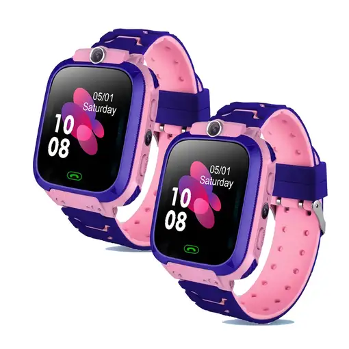 Pack 2 Relojes GPS Niños KLACK 4G, SOS, Cámara, Videollamada, Rosa