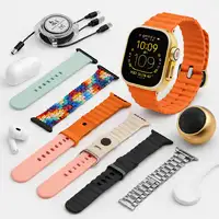 Pack SmartWatch Klack H92 Ultra3 2.3" con Auriculares y 7 Correas Dorado