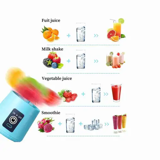 Batidora Licuadora Portátil Klack 380ml con 6 Cuchillas Morada