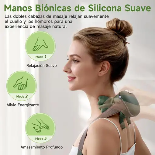 Masajeador Cervical y Espalda Klack 4D con Calor y 3 Intensidades