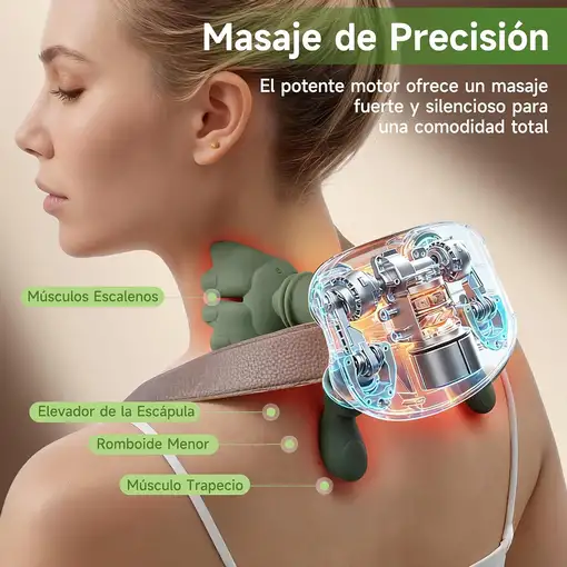 Masajeador Cervical y Espalda Klack 4D con Calor y 3 Intensidades