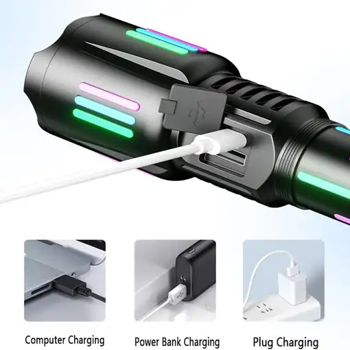 Linterna PowerBank Klack Recargable Impermeable con Pantalla LCD