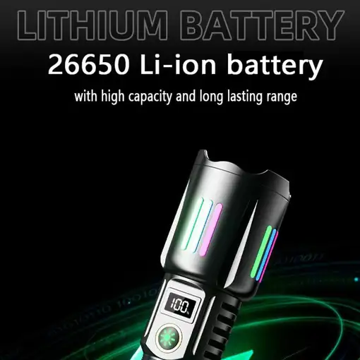 Linterna PowerBank Klack Recargable Impermeable con Pantalla LCD