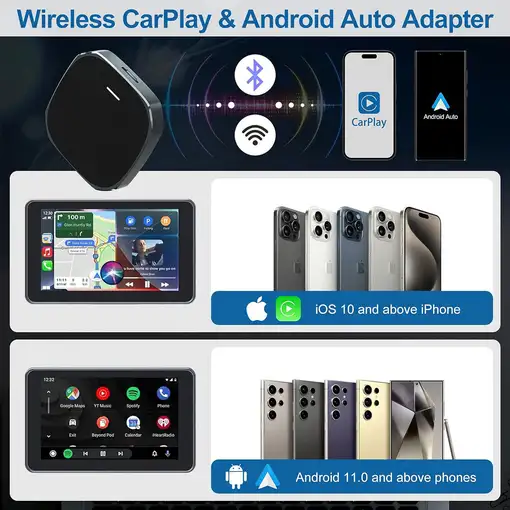 Mini CarPlay Box 2025 Klack Android Auto y CarPlay Inalámbrico