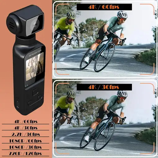 Cámara Corporal 4K Klack con Micrófono Externo WiFi y Estabilización