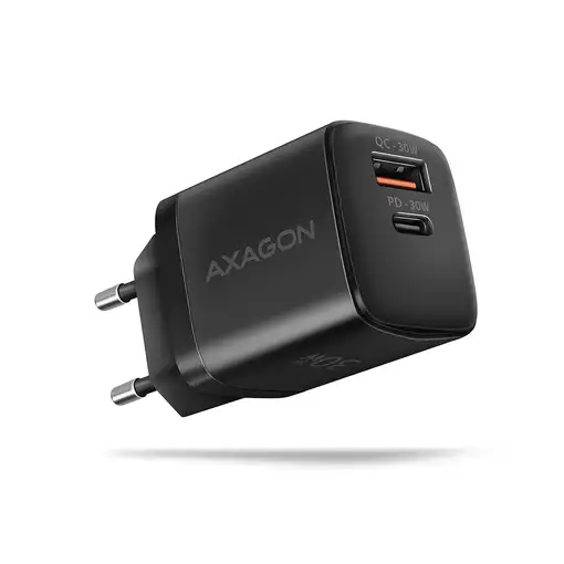 Axagon ACU-PQ30 Ladegerät QC3.0, 4.0/AFC/FCP/PPS/Apple+ PD USB-C, 30W - schwarz - Axagon ACU-PQ30 Ladegerät QC3.0, 4.0/AFC/FCP/PPS/Apple+ PD USB-C, 30W - schwarz -