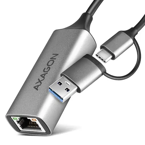 Axagon ADE-TXCA Gigabit Ethernet Adapter USB-C+ USB-A - titangrau - Adapter - Digi Axagon ADE-TXCA Gigabit Ethernet Adapter USB-C+ USB-A - titangrau - Adapter - Digi