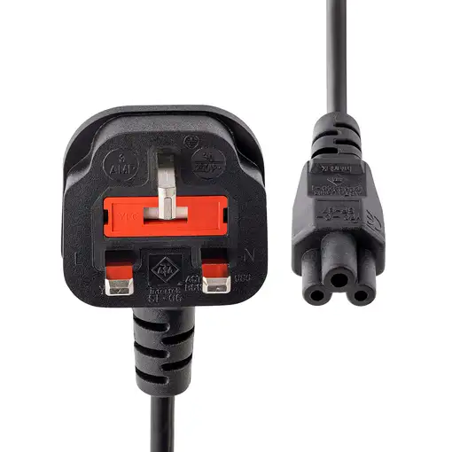 StarTech.com Cable de 2m de Alimentación para Portátiles, Enchufe BS1363 a C5, 2,5