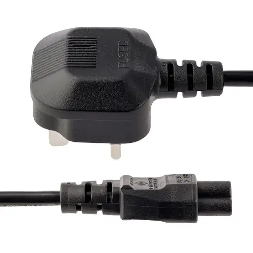 StarTech.com Cable de 2m de Alimentación para Portátiles, Enchufe BS1363 a C5, 2,5