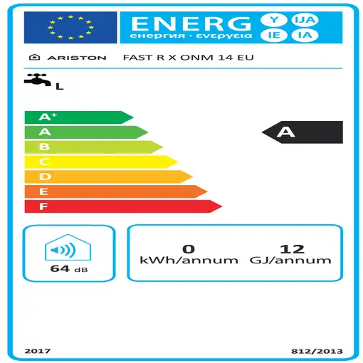 Ariston FAST R X ONM 14 NG EU Vertical Sin depósito (instantánea) Sistema de calen