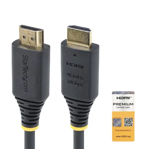 StarTech.com Cable HDMI Certificado Premium de Alta Velocidad de 50cm - 4K 60Hz - StarTech.com Cable HDMI Certificado Premium de Alta Velocidad de 50cm - 4K 60Hz -