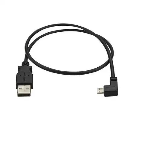 StarTech.com Cable de 0,5m Micro USB Acodado a la Izquierda para Carga y Sincroniz